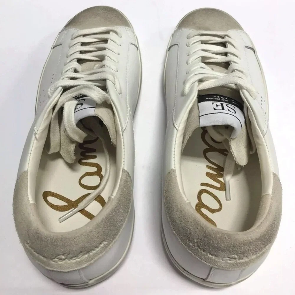 Sam Edelman Aubrie White Leather Lace Up Shoes Size 9M